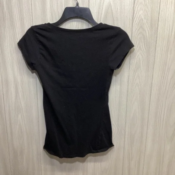 GLITZ Women's (Size M) Round Neck Short Sleeve Black T-Shirt Stretch‎ - Picture 3 of 3